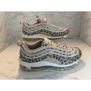 Nike Air Max 97 SE Leopard Desert Sand Peach Cream Women's Size 9 US, Pre-owned